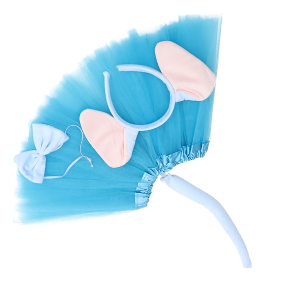 FENGGUIQU Elephant Ears and Tail Costume Blue Cloth for Theme Parties 1Set
