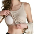 thumbnail image 2 of Mohiass Tank Top with Built in Bra for Women Loose Fit Cotton Padded Camisole 2025 Trendy Summer Sleeveless Undershirts Khaki L, 2 of 6