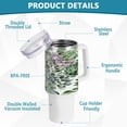 thumbnail image 4 of SKYSONIC 40 oz Tropical Plants Tumbler with Handle and Straw Lid, Insulated Cup Reusable Stainless Steel Water Bottle Travel Mug, 4 of 7