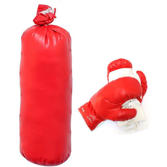 8oz Red Boxing Gloves Set with Punching Bag Kids Set Gift 
