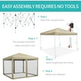 thumbnail image 5 of Telyswee 10'x10' Pop-up Canopy Tent Outdoor Screen House Room with Mesh Walls, Outdoor Sun Shade Shelter for Party, Camping, Events, 5 of 7