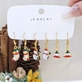 thumbnail image 3 of Pendientes de muñeco de nieve Fengguishuang 6 uds con campana tridimensionales de Navidad, 3 of 5