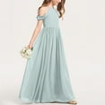 thumbnail image 2 of Cold Shoulder Junior Bridesmaid Dress Pleated Chiffon Flower Girls Dresses for Formal Wedding Pageant Party Gown 3-14T, 2 of 5