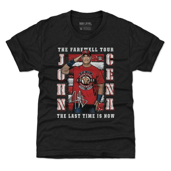 Youth 500 Level Heather Black John Cena Farewell Tour 2025 T-Shirt