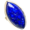 thumbnail image 2 of Large Lapis Lazuli Ring Size 6.5 (925 Sterling Silver)  - Handmade Boho Vintage Jewelry RING133289, 2 of 3