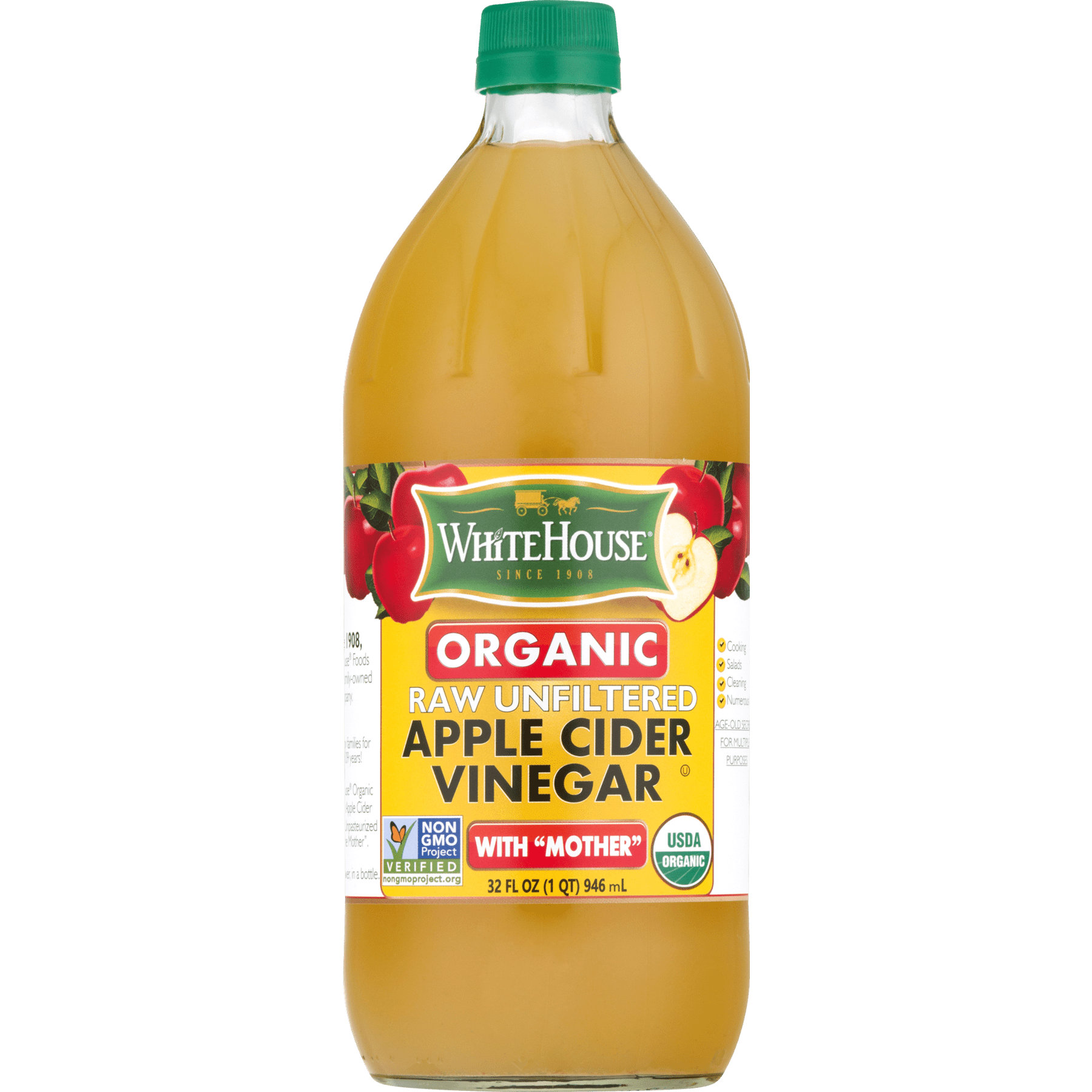 White House Organic, Raw Unfiltered, Apple Cider Vinegar, 32 fl oz