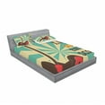 thumbnail image 3 of Ambesonne Vintage Fitted Sheet & Pillow Sham Set, Pop Art Starburst Beams, Twinxl, Multicolor, 3 of 3