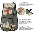 thumbnail image 2 of Yayeee Double Oven Mitt Kitchen Heat Resistant Baking 35" x7" Quilted Glove, Gray Snowmen, 2 of 6