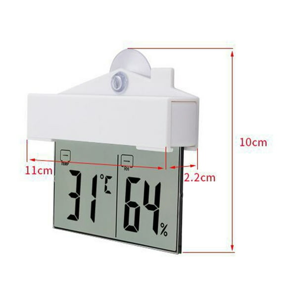 Detachable Bracket & Records MIN/MAX Temp & Auto Reset Digital Window Thermometer