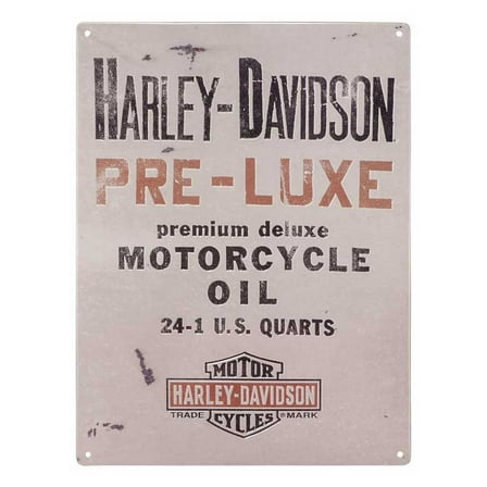Harley-Davidson Embossed Tin Sign, Pre-Luxe Bar & Shield Logo, 12 x 15.75 inches, Harley Davidson