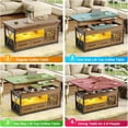 thumbnail image 5 of 40" Lift Top Coffee Table, 4 in 1 Multifunctional Coffee Tables with Storage Cabinet for Living Room, Small Farmhouse Center Table with 2 Fabric Drawers & LED Light for Dining Room, Oak Brown, 5 of 8