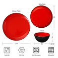 thumbnail image 5 of TP 12-Piece Dinnerware Set, Melamine Dishes Set with Bowls and Plates, Dinner Service for 4, Black and Red, 5 of 8