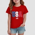thumbnail image 2 of NOLDARES Girl's Athletic Shirts Crew Neck Short Sleeve Tees Summer Active Tops for Teen Girls Soccer & Sports Tshirts for Teens(Red,5-6 Years), 2 of 4