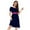 Navy-Rose, variant on Women's Summer Maternity Dress Short Sleeve Pleated Waist Dress with Pockets