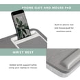thumbnail image 5 of Rossie Home Premium Wood Lap Desk with Wrist Rest, Mouse Pad and Phone Holder, Gray Ash, 5 of 7
