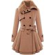 thumbnail image 1 of Abrigos de invierno para mujer con forro de sherpa, gabardina cruzada, abrigo largo de cuello alto con bolsillos, abrigo de invierno con cinturón, 1 of 5