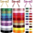 thumbnail image 1 of 20 Rolls Fabric Ribbon Silk Satin Roll - 20 Colors, 500 Yards, DIY Crafts, 1 of 5