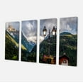 thumbnail image 2 of Lamp Posts in Mountain Panorama - Impression sur Toile Paysage, 2 of 3