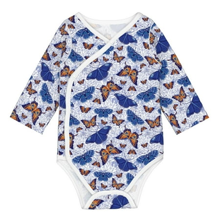 

Tebeau Butterflies1 Print Baby Long Sleeve Bodysuit Long Sleeve Onesies Romper For Girls Boys Clothes Baby Onesies-18 Months
