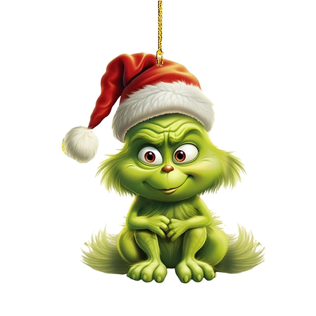 Adornos de coche de bebé Grinch de dibujos animados Adornos de árbol de Navidad Decoraciones para el hogar
