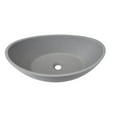 thumbnail image 2 of Bathroom Sink Cement Gray Oval Concrete Vessel Bathroom Sink in Dark Grey  Above Counter Porcelain Ceramic Small Sink Bowl, 2 of 7