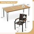 thumbnail image 3 of Gymax 9PCS Patio Dining Set w/79'' Rectangular Dining Table & 8 Stackable Rattan Chairs, 3 of 8