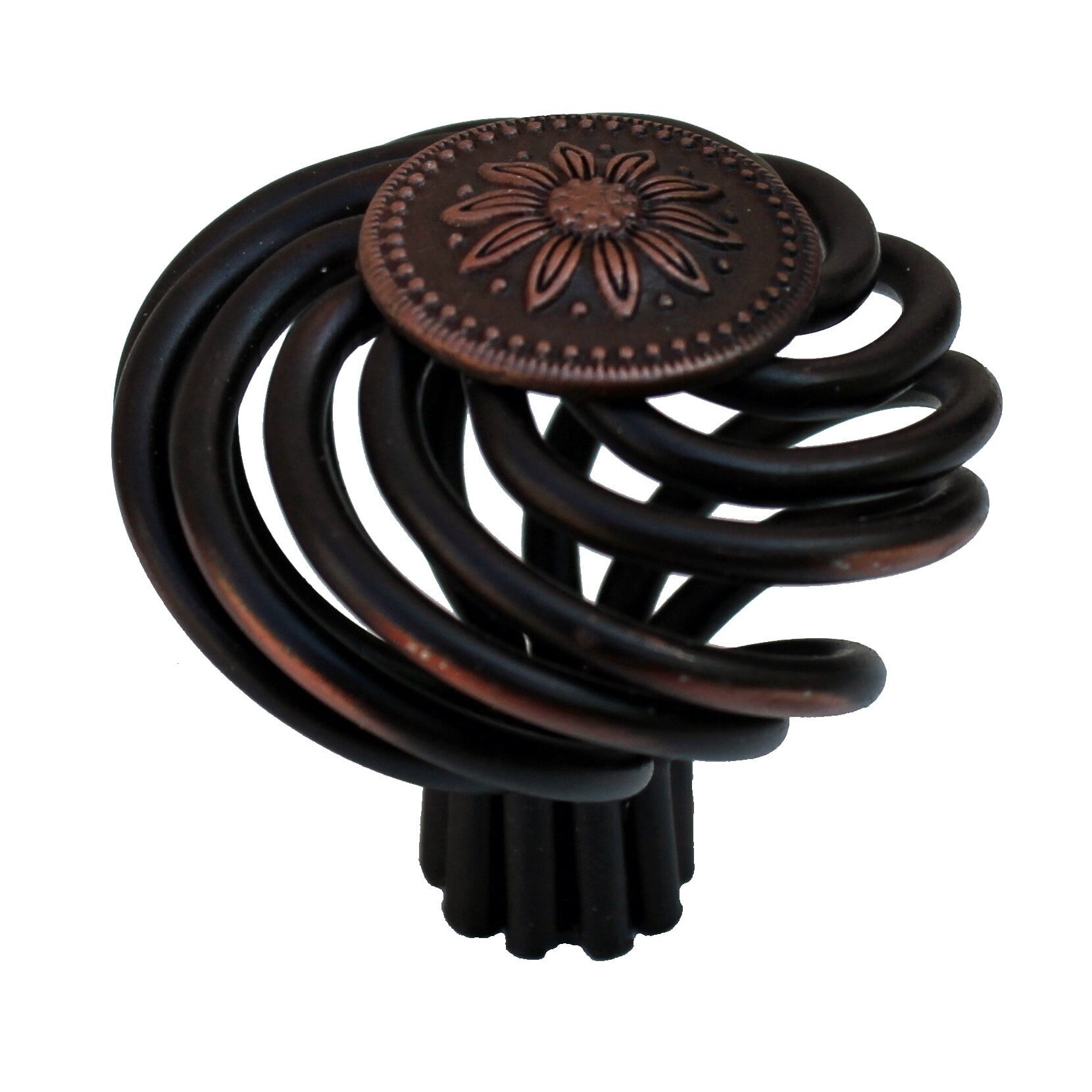 GlideRite 1.5 in. Flower Birdcage Cabinet Knobs, Rustic Bronze, Pack of 10