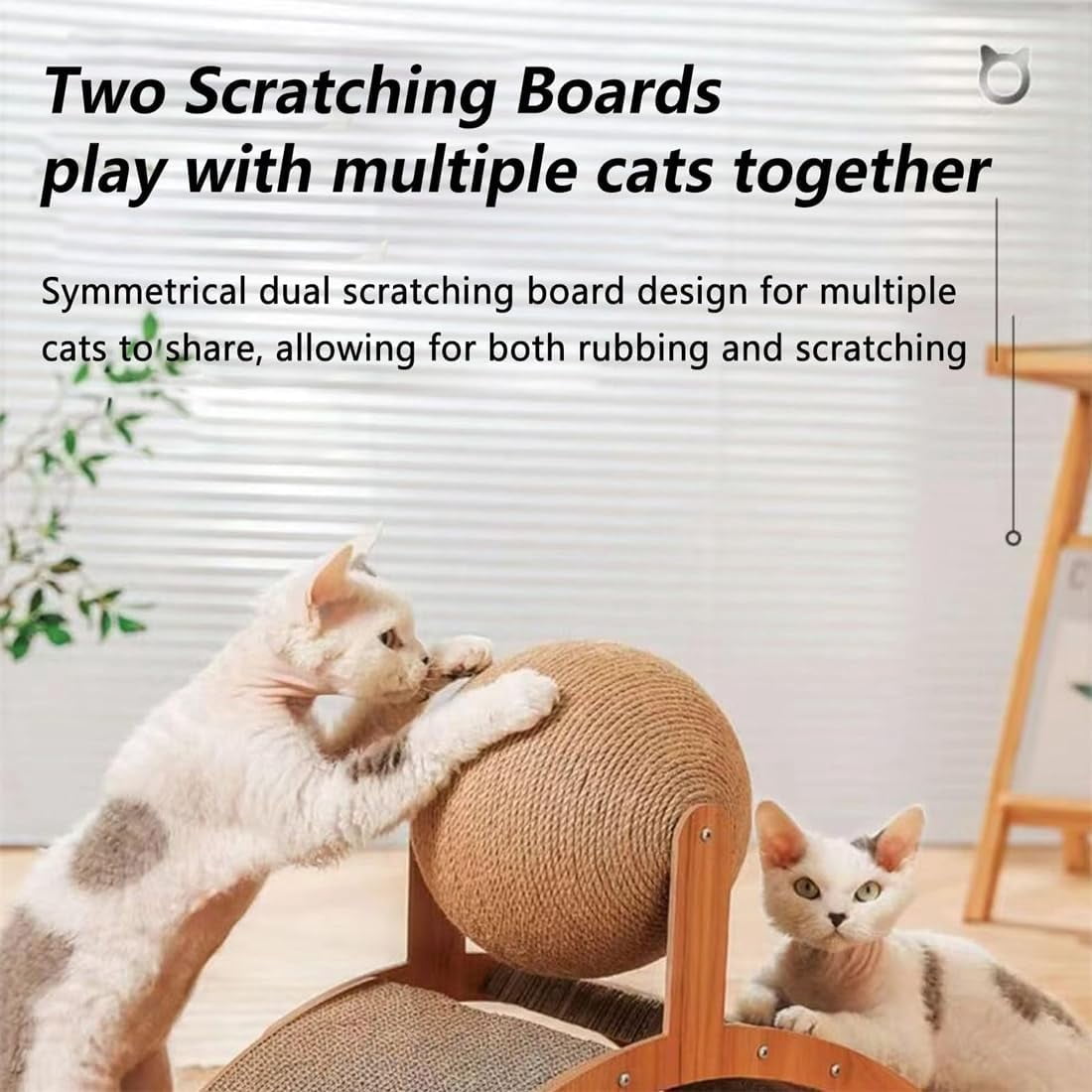 Cat Scratching Ball on Stand, Cat Scratching Post Design with Arch Bridge and Ball for Indoor Cat Kittens Interactive Pet Toys, for Feline Entertainment & Claw Car (Large)