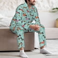 thumbnail image 7 of Picia Christmas Dachshund Pattern Men’s Long-Sleeve Sleepwear Set - Soft 2-Piece Loungewear with Pockets, Comfy PJs for Relaxing Nights-Large, 7 of 7