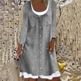 thumbnail image 2 of CEHVOM Robe Décontractée pour Femmes avec Poches Manches Longues Col Rond Robe Ample, 2 of 4