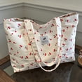 thumbnail image 5 of Yucurem Cute Cherry Print Shoulder Bag Large Capacity Shopping Bag For Women (White) Tote bag (B), 5 of 10