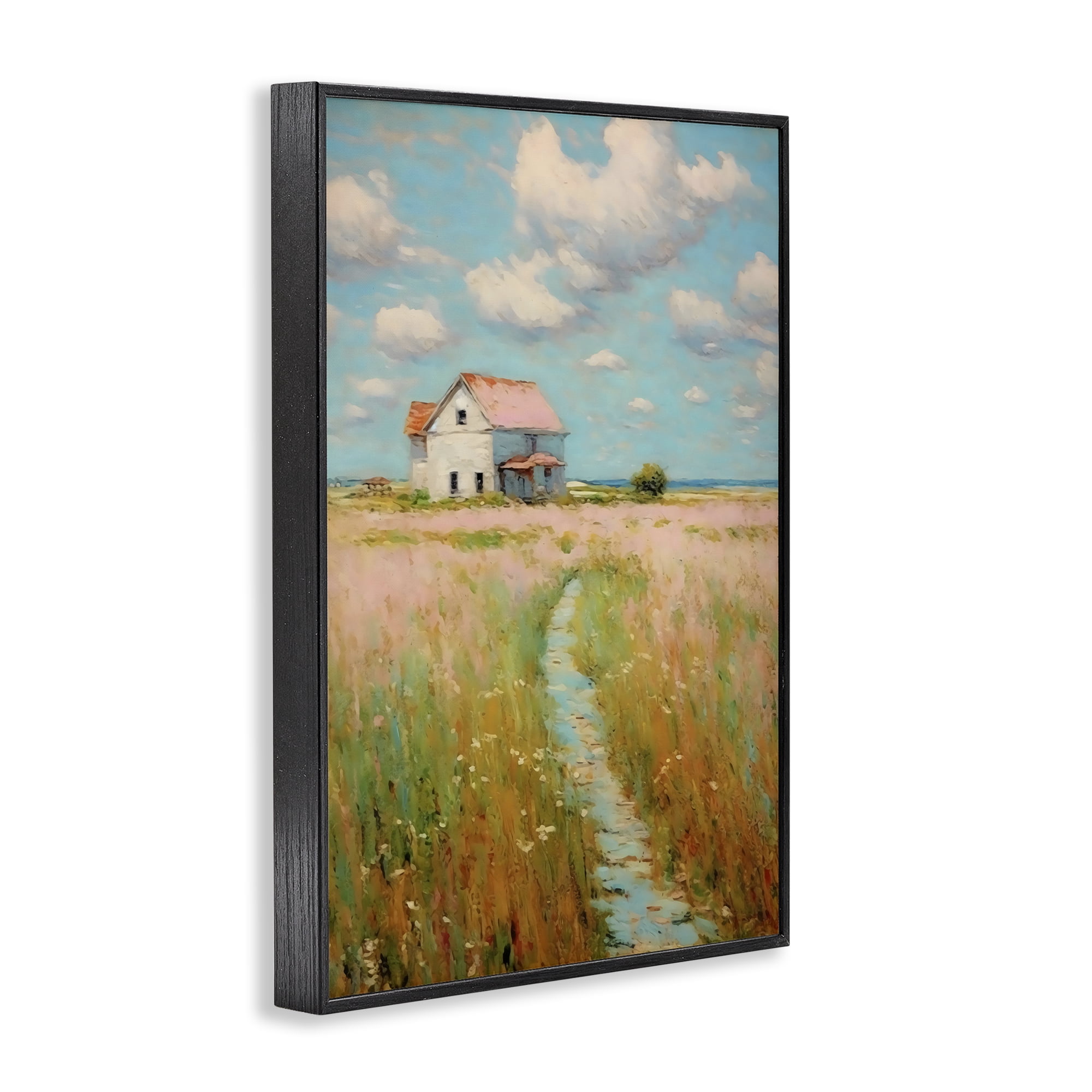 Stupell Industries House in Field of Flowers Black Framed Giclee Art, design by Creative Studio