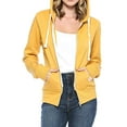 thumbnail image 2 of Urban Look Womens Active Long Sleeve Fleece Zip Up Hoodie with Plus Sizes (Small, B1 Solid Mustard), 2 of 4