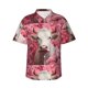 thumbnail image 1 of Fotbe Flower White Cow Camisa Hawaiana para Hombre Unisex – Camisa Casual de Verano con Botones de Manga Corta de Algodón y Lino,X-Large, 1 of 7