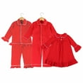 thumbnail image 3 of Venta al por mayor 2023 Festival de pijamas de algodón verde para niños y niñas, pijama a juego, camisón para bebé, ropa de dormir para niños, pijamas de Navidad para niños pequeños, 3 of 4