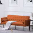 thumbnail image 6 of Zechuan Futon Tufted Back Convertible Sofa 68” Twin Size Bed - Orange, 6 of 9