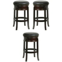 Home Square 29" Hamilton Swivel Bar Stool in Cappuccino - Set of 3