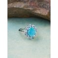 thumbnail image 2 of 5.43 Cts. Larimar Blue Topaz 925 Sterling Silver Flower Cluster Ring, 2 of 8