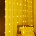 thumbnail image 5 of Cortina de luz LED de PVC con cascada de 300 LED, 3 x 3 m, lluvia de meteoritos, luz de lluvia, cortina de ventana con flujo de agua, luz de carámbano para decoración de bodas, 5 of 5