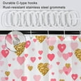 thumbnail image 5 of Valentine''s Day Shower Curtain, Romantic Gold and Pink Heart Shower Curtain Set for Bathroom Waterproof Fabric Shower Curtain with Hooks, 72x84 Inch, 5 of 6