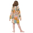 thumbnail image 7 of FORMRS Niños Bathrobe Unisex Hooded Robe Soft Plush Pajamas Sleepwear, Size 4-6T, Orange Cityscape Painting, 7 of 7