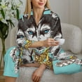 thumbnail image 6 of Lsque Husky With Dreamcatcher Pattern Long Sleeve Pajama Set for Women - Soft 2-Piece Sleepwear and Loungewear Set with Pockets, Comfy Nightwear-X-Large, 6 of 7