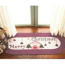 Safavieh Braided Posters Merry Christmas Home Runner Rug, Ivory/Burgundy Red, 1'8" x 4' Oval