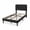 Black flannel + white trim, size: Twin, variant on Velvet Upholstered Platform Bed Frame – Queen Size, Adjustable Ergonomic Headboard, Heavy Duty Metal & Wood Slats, Anti-Noise EVA Sponge, Easy Assembly – Size: Queen