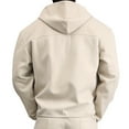 thumbnail image 6 of VERUGU Mens Casual Long Sleeve Zipper Coat Fall Winter Hooded Tops Trendy Solid Loose Cotton Outwear with Pocket Khaki XXL, 6 of 6