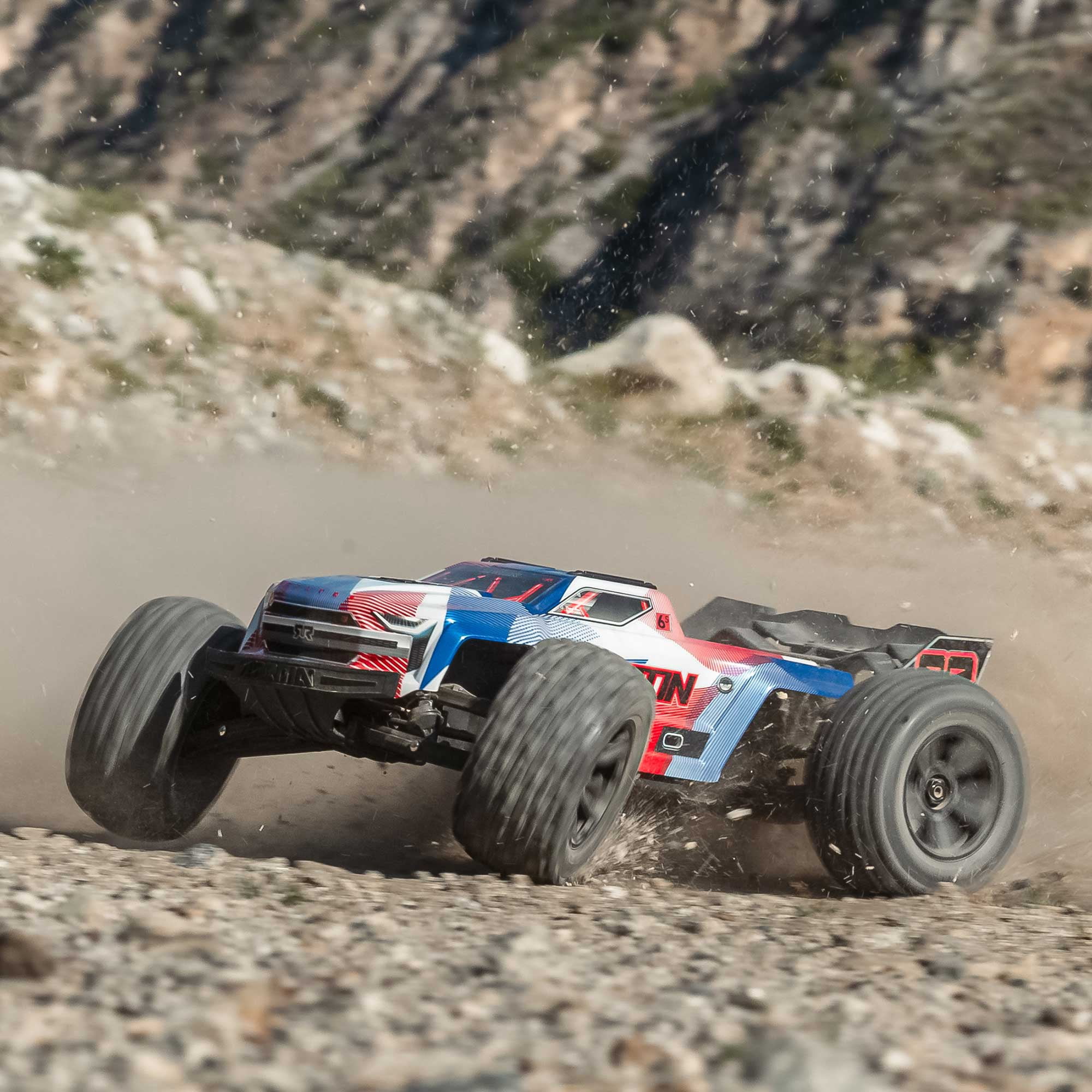 ARRMA 1/8 KRATON 4X4 6S BLX BRUSHLESS V6 SPEED TRUCK RTR Blue/Red ARA8608V6T4