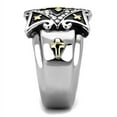 thumbnail image 4 of Luxe Jewelry Designs Men's Two Tone Gold IP Stainless Steel Cross Design Ring with Clear Crystals -, 4 of 4