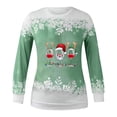 thumbnail image 3 of Chandails en Molleton de Noël pour Femmes 2023 T-shirt Imprimé d'Hiver Ample à Manches Longues Blouse Col Rond Hauts Décontractés Grande Taille Chandails en Molleton pour Femmes en Liquidation, 3 of 3