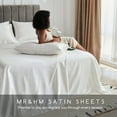 MR&HM Satin Bed Sheets, Queen Sheets Set, 4 Pcs Silky Bedding Set