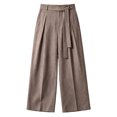 thumbnail image 5 of COMVALUE Men's Summer Pleated Linen Wide Leg Pants Loose Fit Draped Retro Casual Trousers (Khaki, XL), 5 of 7